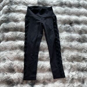 ALO Yoga Black Leggings with Side Detail